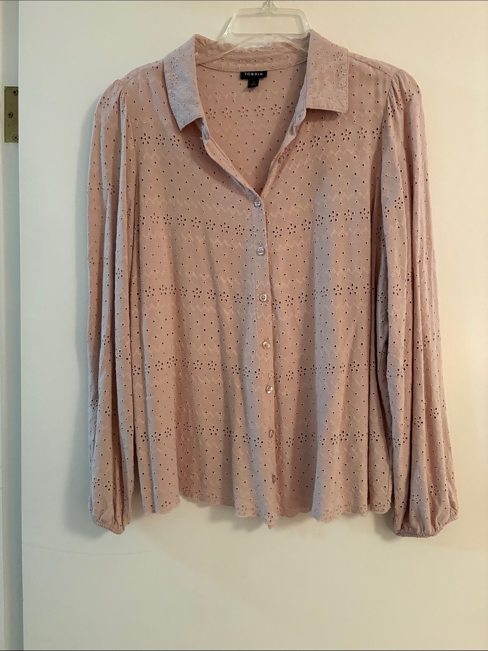🌷 Blush Eyelet Blouse